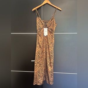 Zara zebra maxi dress XS